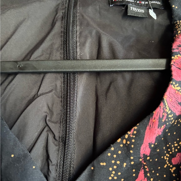 Le Chateau Black Midi Dress with Pink Floral Accents - Picture 4 of 4